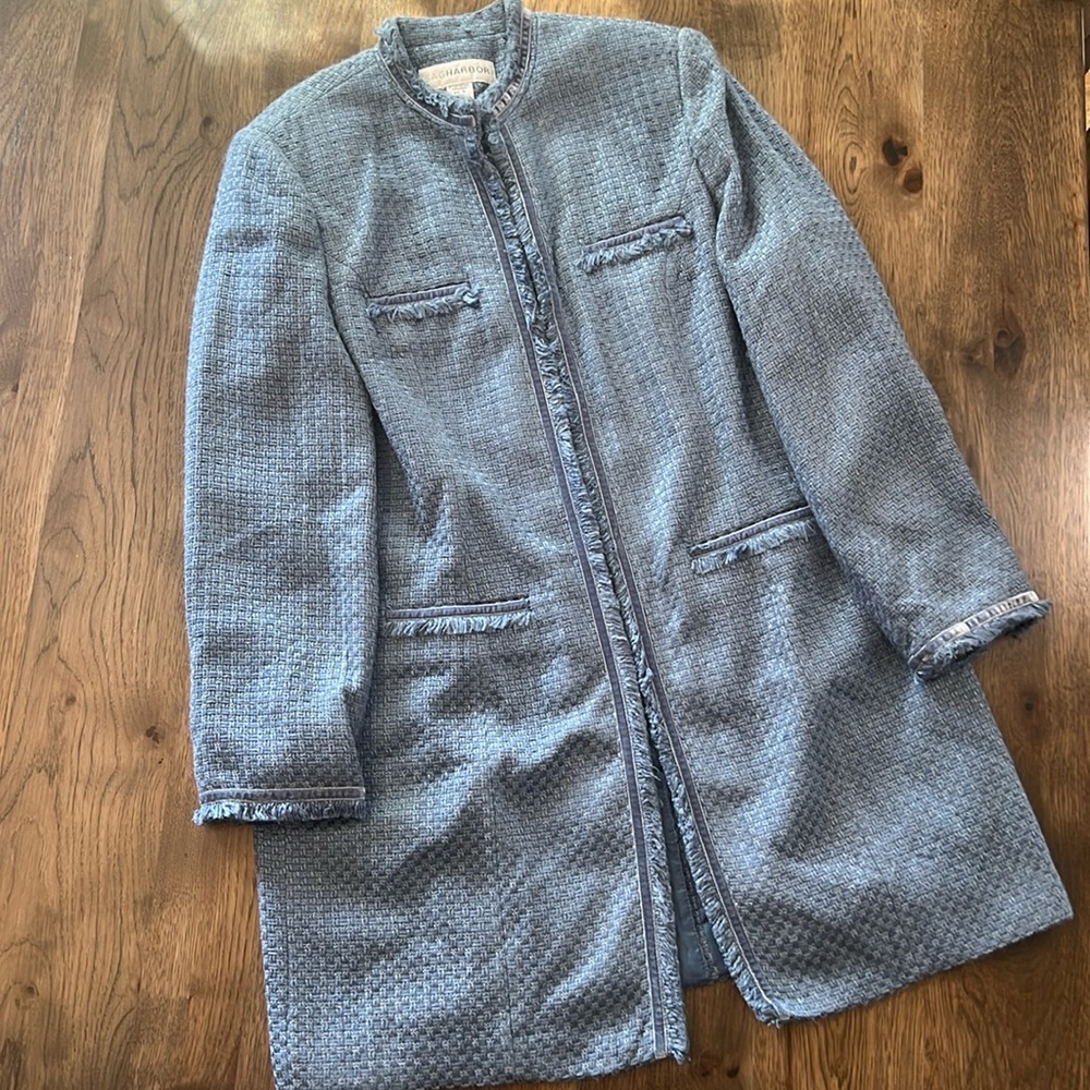 Sag Harbor Tweed Jacket Light Blue Size 16